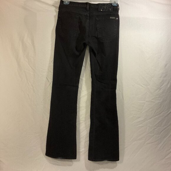 7 For All Mankind Black Bootcut Womens Jeans Y2K vintage Blue Crystal size 26 - Picture 1 of 8